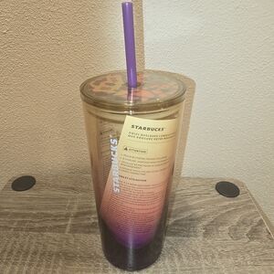 Starbucks Ombre Tumbler with Purple Straw